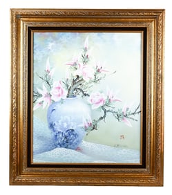 C. Hung Won Signed Still Life Oil Painting Framed