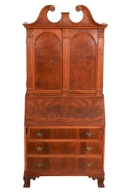 American Chippendale Carved Fall Front Secretary