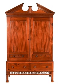 Antique George III Style Carved Linen Press