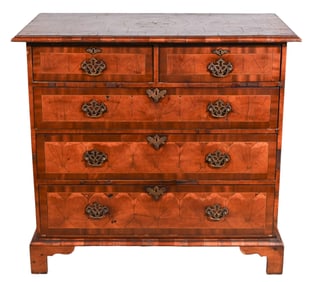 Antique Hand Carved Inlay Chest of Drawers