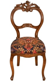 Victorian Style Carved Upholstered Accent Chair