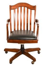 Hooker Leather Upholstered Slat Back Desk Chair