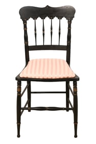 Antique Hand Carved Ebonized Side Table