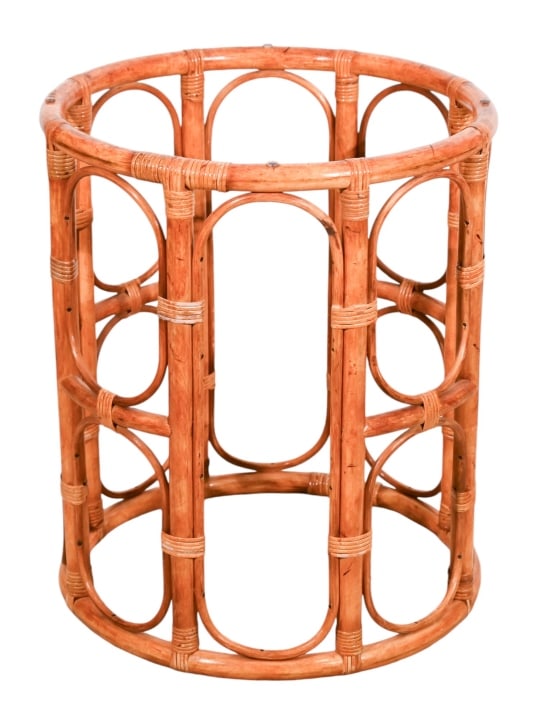 Mid Century Bamboo Round Table Base: Mid Century Bamboo Round Table Base. No glass top.Measures 28 inches x 24 inches x 24 inches.