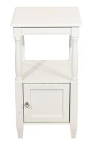 Modern Hand Carved Hand Painted White Side Table