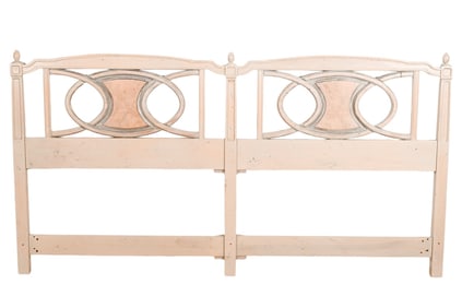 Swedish Style Hand Carved Hand Painted Headboard