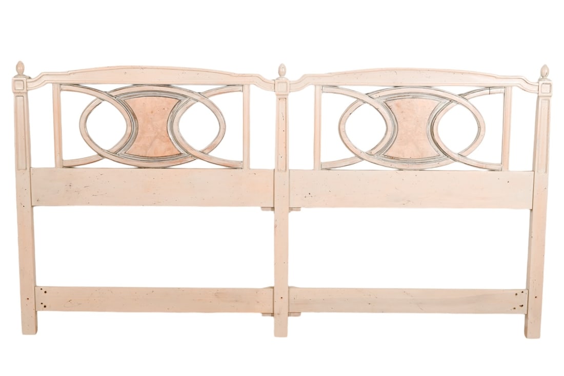 Swedish Style Hand Carved Hand Painted Headboard: Swedish Style Hand Carved Hand Painted Headboard.Measures 44 inches x 83 inches.