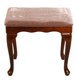 Bombay Company Carved Velvet Upholstered Ottoman