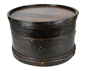 Large Antique Chinese Bentwood Box Brass Fittings