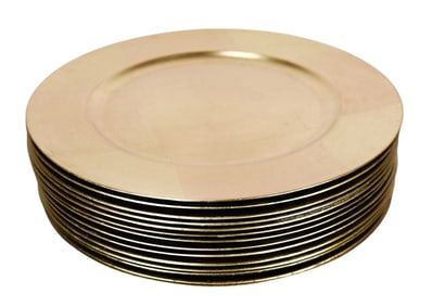 14 Gold Tone Composite Dinner Plate Chargers