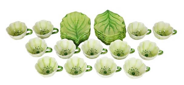 13 Vietri Majolica Water Garden Tea Cup & Saucer