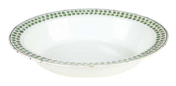 Antique Continental Hand Painted Cream Ware Bowl