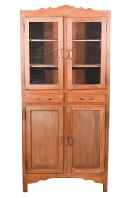 Country Pine Glass Cabinet