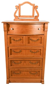 Vintage Carved Oak Bow Front Drawer Dresser