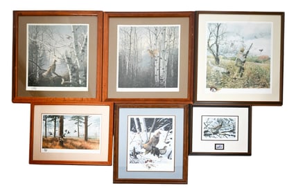 Collection 20th C Signed Hunting Prints Variety