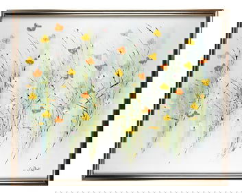 John Le Dene Oil Painting of Wild Flowers