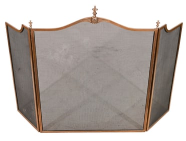 Regency Style Gilt & Mesh Folding Fireplace Screen