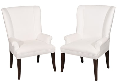 Pair Mitchell Gold Bob Williams Wingback Chairs