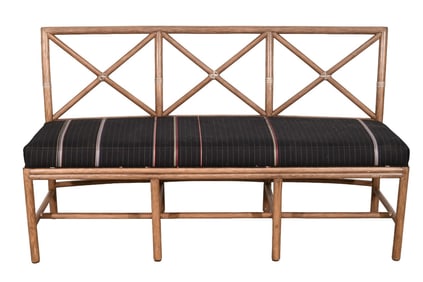 McGuire Chippendale Classic Cove Rattan Settee