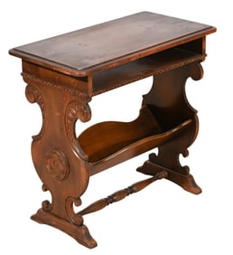 Dutch Woodcraft  Side Table / Magazine Rack