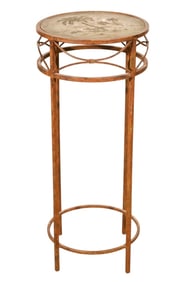 Wrought Metal & Resin Plant Stand Accent Table