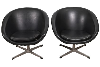 Swedish Mid Century Overmann Swivel Chairs