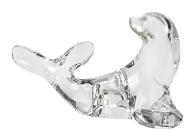 Val St. Lambert Crystal Seal Figurine