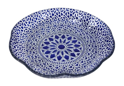 Vintage Syndenstricker Signed Fused Art Glass Bowl