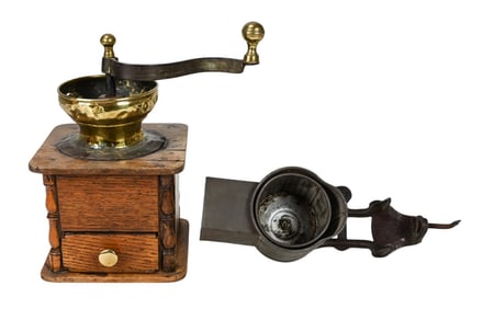 Pair Antique Hand Coffee Grinders