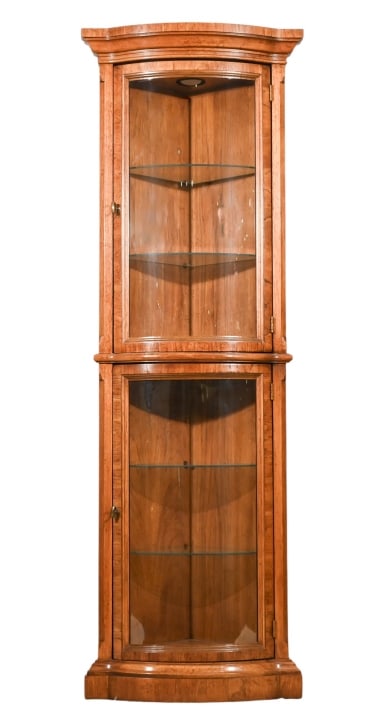 Vintage Carved Corner Cabinet w Glass Shelves (1 of 14)