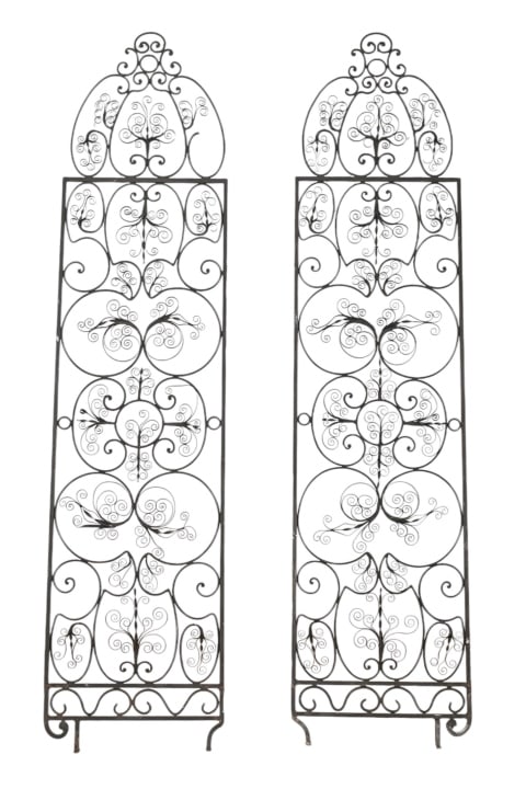 Pair Reclaimed Curled Wrought Iron Vertical Panels (1 of 8)