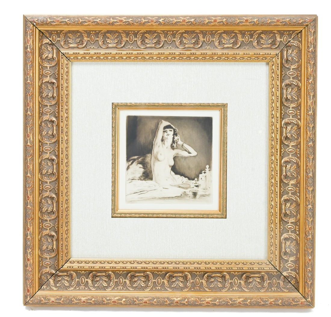 Edgar Chahine Etching Framed La Loge (1 of 9)