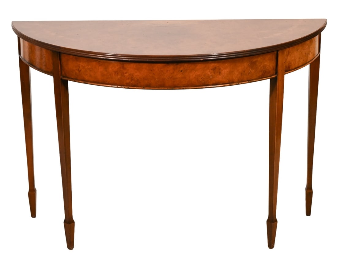 George III Style Mahogany and Satinwood Console