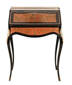 Napoleon III Ebonized Painted Boulle Bureau