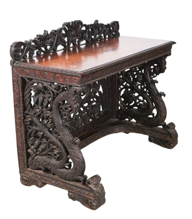 Antique Anglo-Colonial Hardwood Console Table (1 of 11)