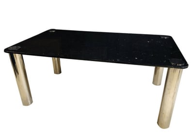 Mid Century Italian Marble Top and Chrome Table