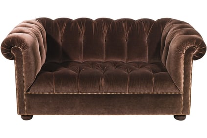 Edward Ferrell Custom Velvet Upholstered Sofa