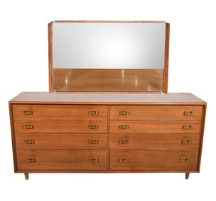 Paul Frankl Mid-Century Modern Dresser with Mirror