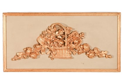 Italian Revival Cement Poured Painted Plaque