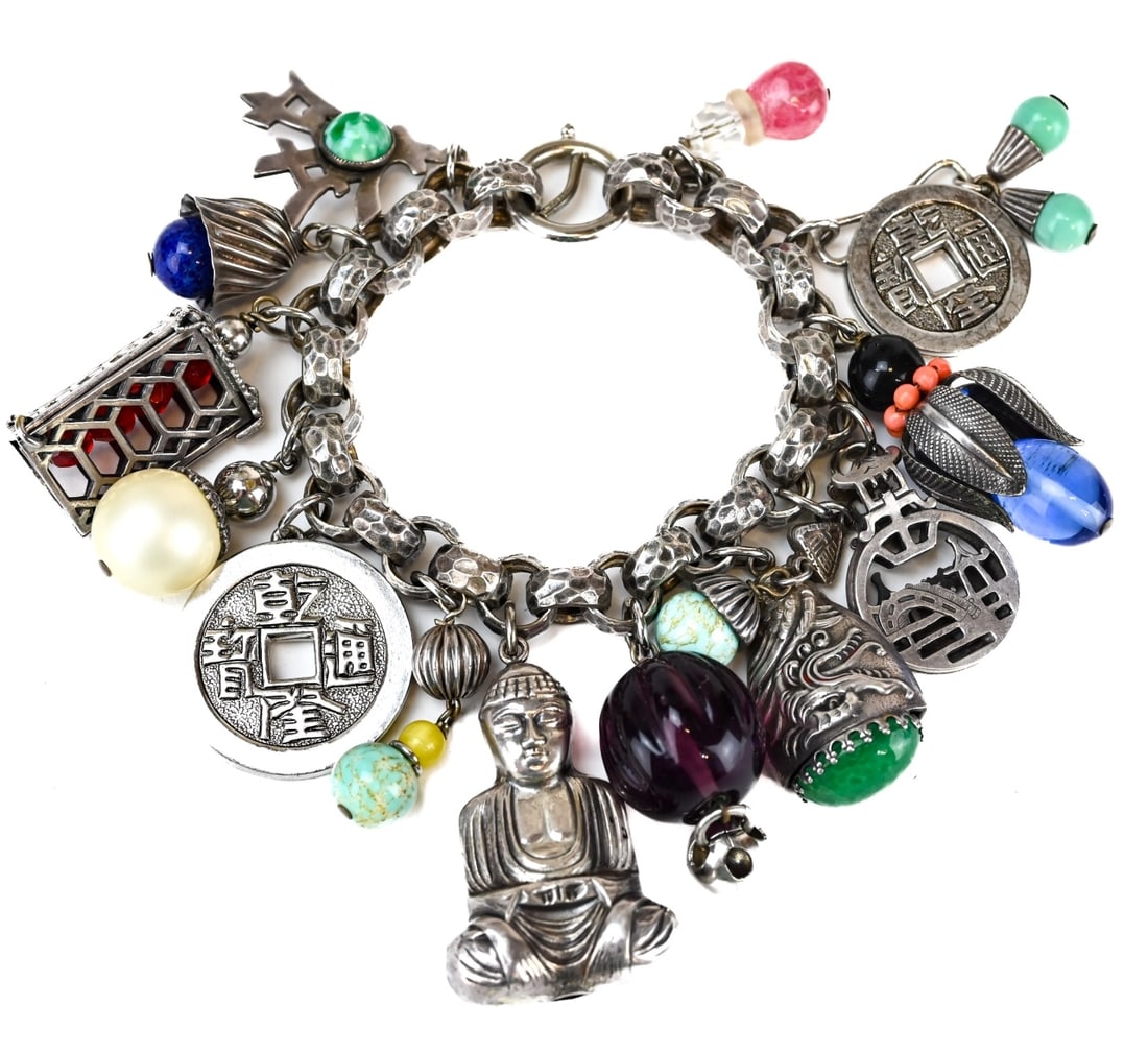 Vintage Napier Asian Inspired Charm Bracelet (1 of 9)