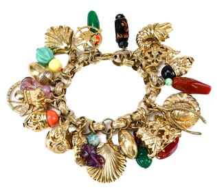 Vintage Napier English Inspired Charm Bracelet