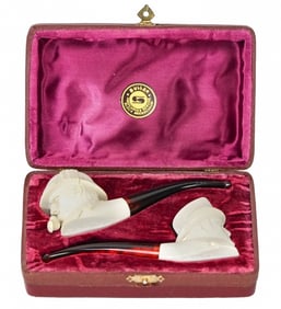 Levent Meerschaum Sherlock Holmes Watson Pipe Set