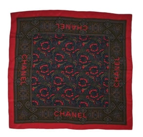 Chanel Silk Hand Sewn Scarf w Paisley Pattern
