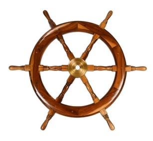 Nautical Decorative Wooden Steering Wheel