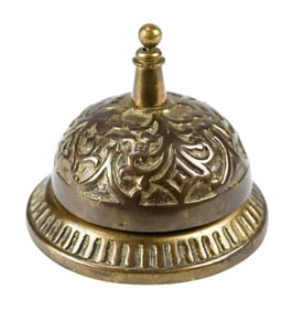 Antique Brass Hotel Embossed Front Desk Bell
