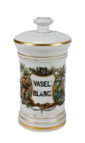 Antique Porcelain Hand Painted Apothecary Jar