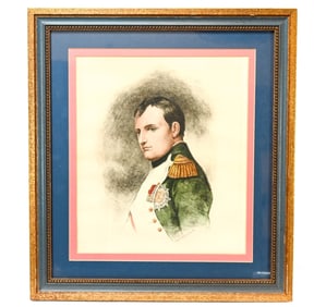 Antique Napoleon Bonaparte Colored Engraving
