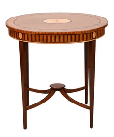 Hepplewhite Style Carved Parquetry Side Table