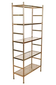 Hollywood Regency Style Brass 5 Tier Etagere