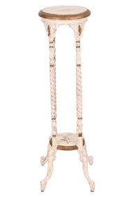 Edwardian Style Carved Painted 2 Tier Plant Stand